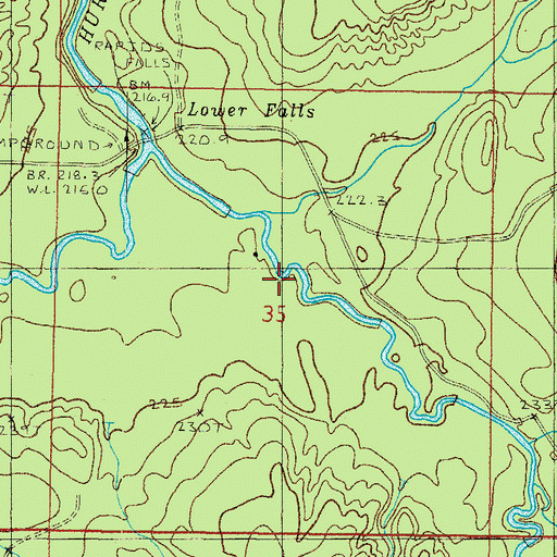 Topographic Map of Ectasy Falls, MI