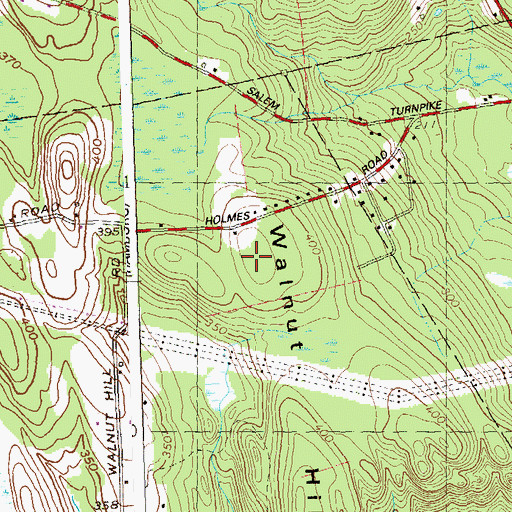 Topographic Map of Walnut Hill, CT