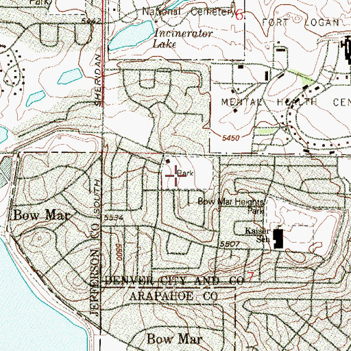 Topographic Map of Wolff And Quincy Park, CO