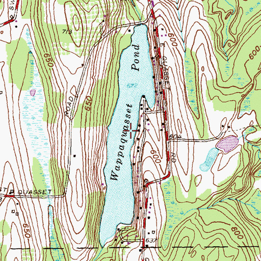 Topographic Map of Wappaquasset Pond, CT