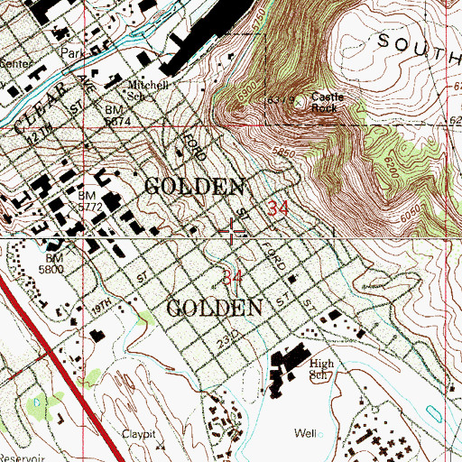 Topographic Map of Islamic Center of Golden, CO