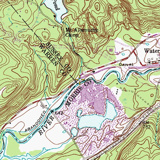 Topographic Map of Tow Path Creek, NJ
