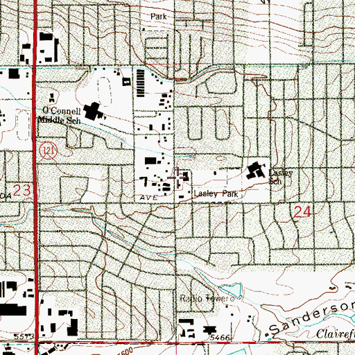 Topographic Map of Phillips United Methodist Church, CO