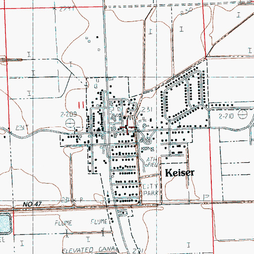 Topographic Map of Keiser Police Department, AR