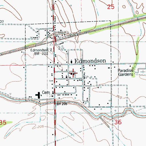 Topographic Map of Edmondson Police Department, AR