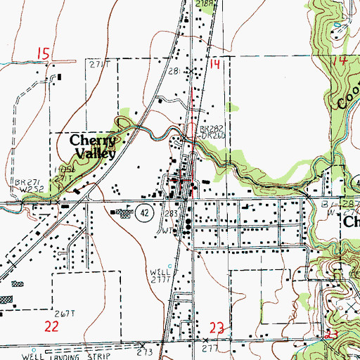 Topographic Map of Cherry Valley Police Department, AR
