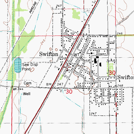 Topographic Map of Swifton Police Department, AR