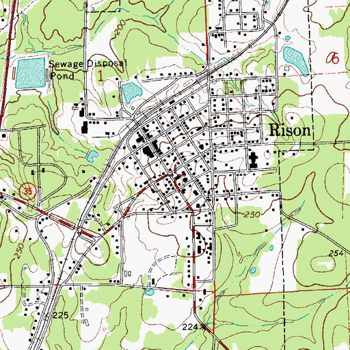 Topographic Map of Cleveland County Sheriff's Office, AR