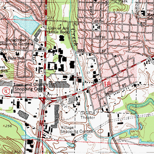 Topographic Map of University of Arkansas Little Rock - Department of Public Safety, AR