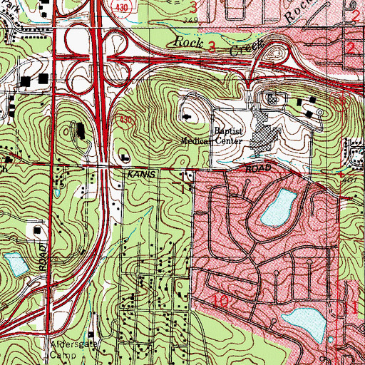 Topographic Map of Little Rock Police Department Northwest Substation, AR