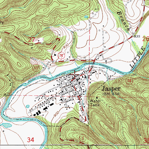 Topographic Map of Newton County Sheriff's Office, AR