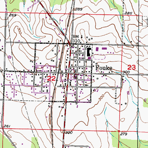 Topographic Map of Fouke Police Department, AR