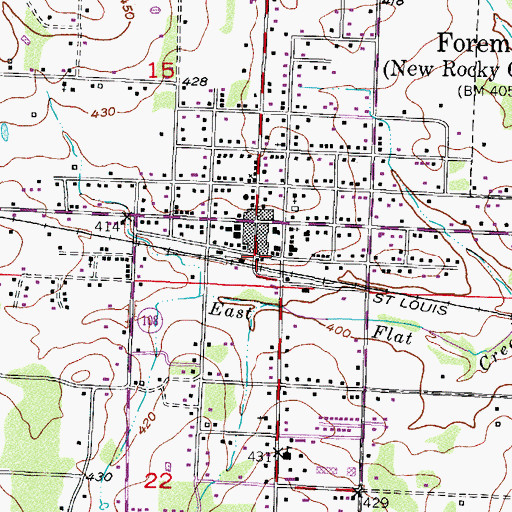 Topographic Map of Foreman Marshall's Office, AR