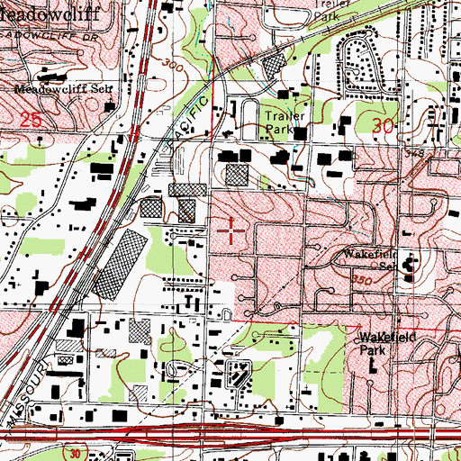 Topographic Map of Metropolitan Emergency Medical Service Little Rock Station 3, AR