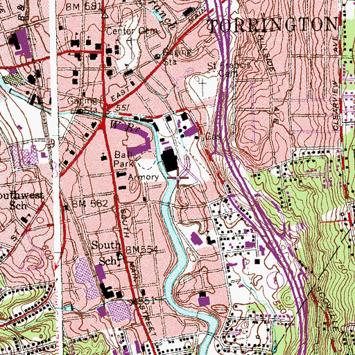 Topographic Map of West Branch Naugatuck River, CT