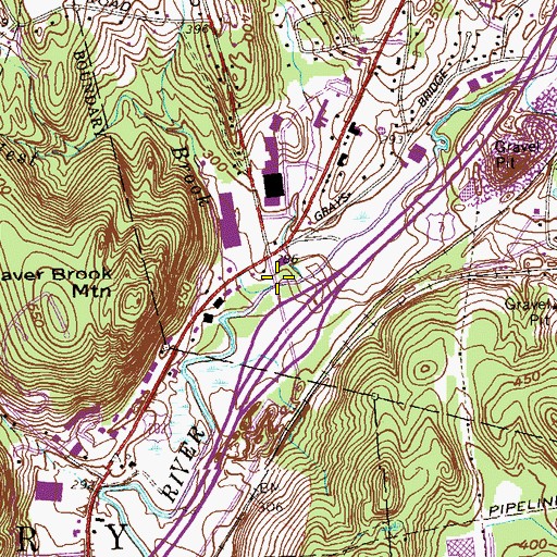 Topographic Map of West Brook, CT
