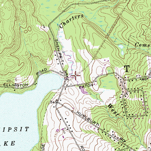 Topographic Map of West Brook, CT