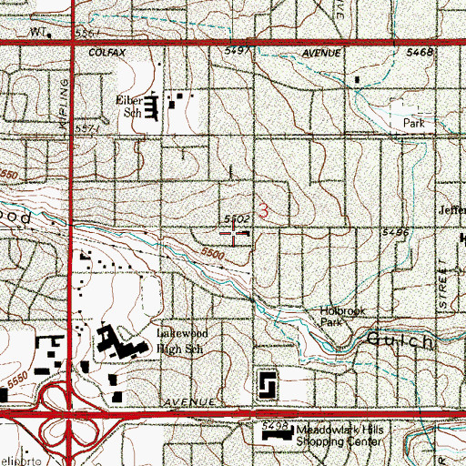 Topographic Map of Saint Paul's Episcopal Church, CO