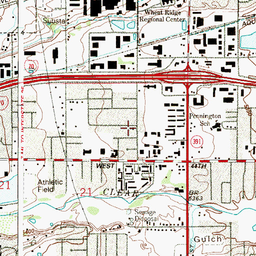 Topographic Map of Miller Street Church of Christ, CO