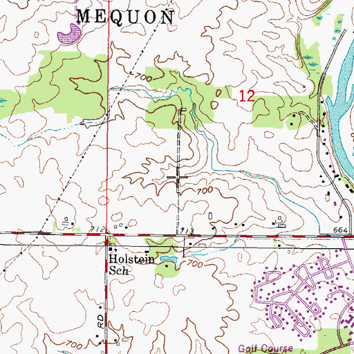 Topographic Map of Mequon Rotary Park, WI