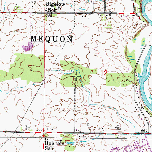 Topographic Map of Pukaite Woods, WI