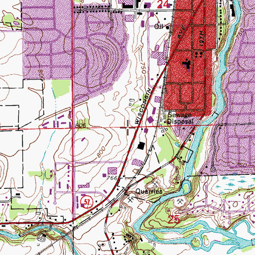 Topographic Map of Grafton Plaza Shopping Center, WI