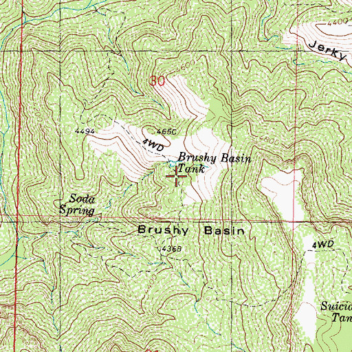 Topographic Map of Brushy Basin, AZ