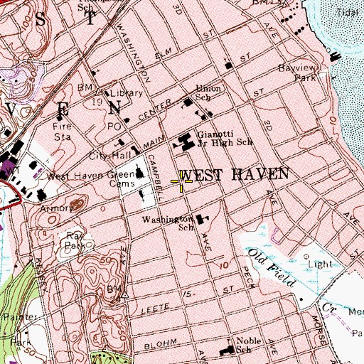Topographic Map of West Haven, CT