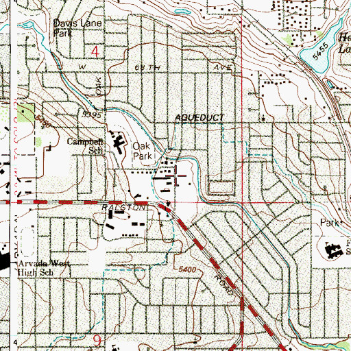 Topographic Map of Arvada Tennis Center, CO