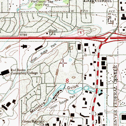 Topographic Map of Wright Park, CO