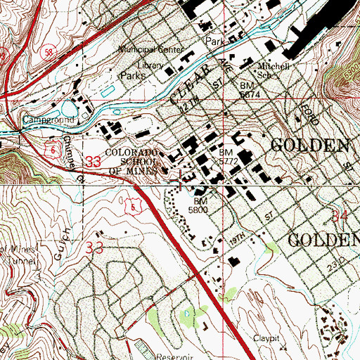 Topographic Map of Thomas Residence Hall, CO