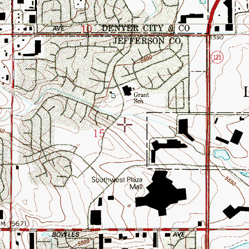 Topographic Map of Governor Grant Park, CO