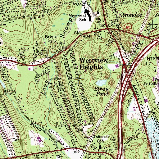Topographic Map of Westview Heights, CT