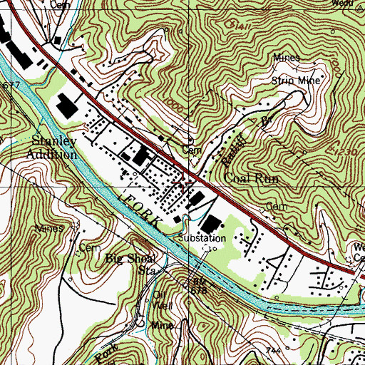 Topographic Map of Coal Run School (historical), KY