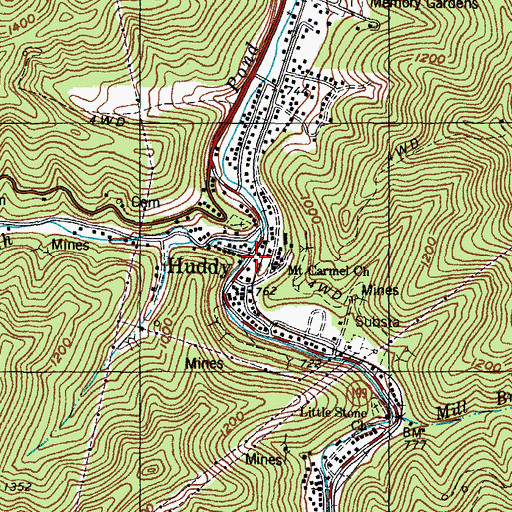 Topographic Map of Coburn Forks School (historical), KY