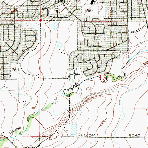 Topographic Map of Dutch Creek Park, CO