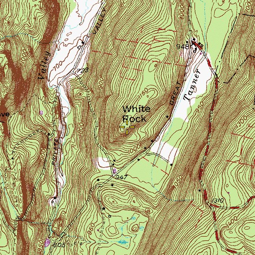 Topographic Map of White Rock, CT
