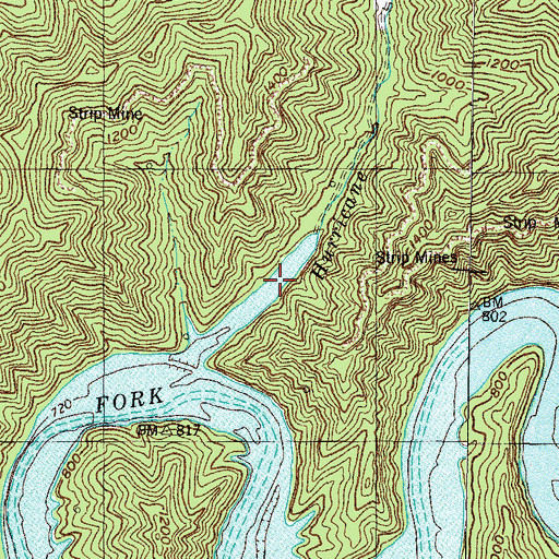Topographic Map of Hurricane on Levisa School (historical), KY