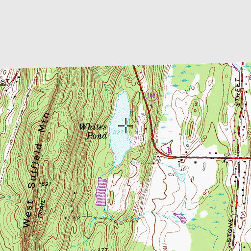 Topographic Map of Whites Pond, CT