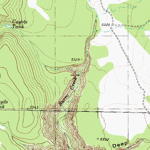 Topographic Map of Coyote Canyon, AZ