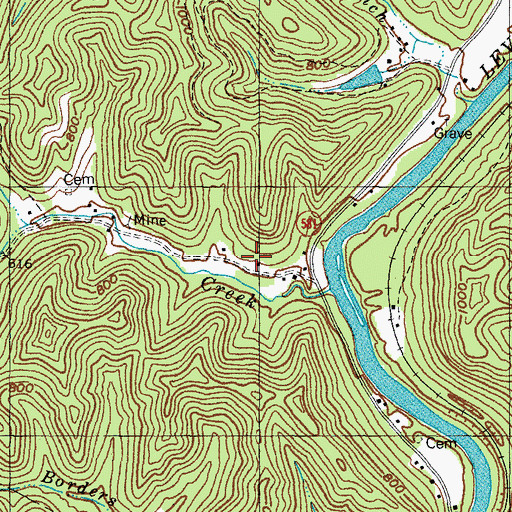 Topographic Map of Lost Creek (historical), KY