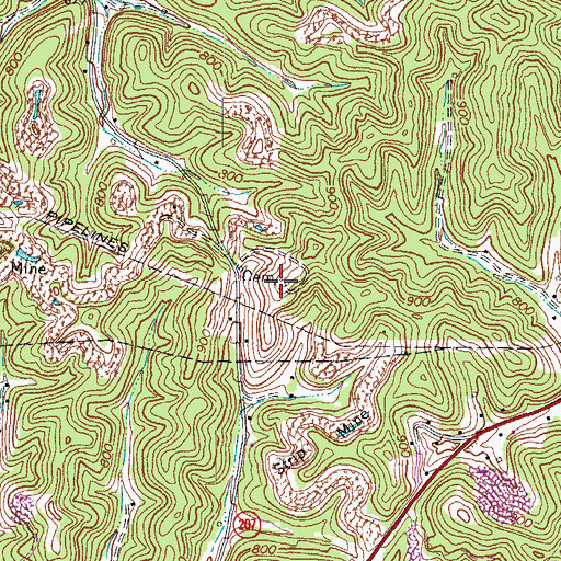 Topographic Map of Sally Cemetery, KY