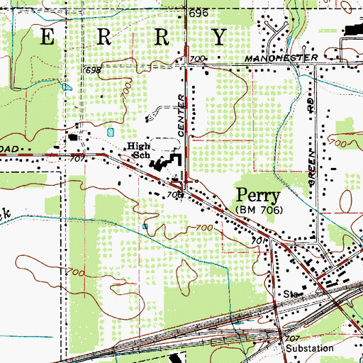 Topographic Map of Perry Historical Museum, OH