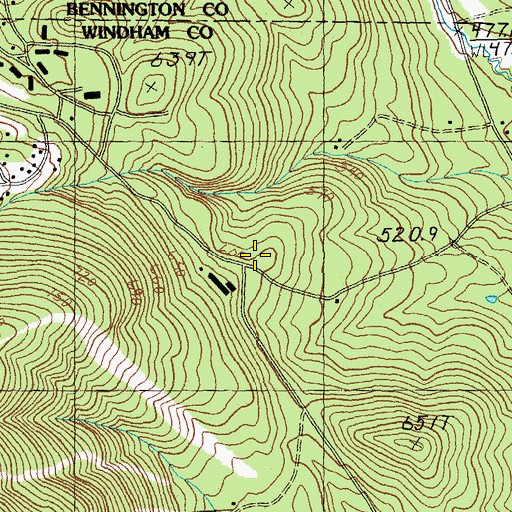 Topographic Map of Stratton Mountain Volunteer Fire Company, VT