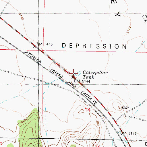 Topographic Map of Caterpillar Tank, AZ