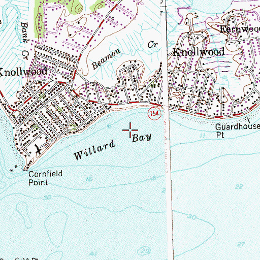 Topographic Map of Willard Bay, CT