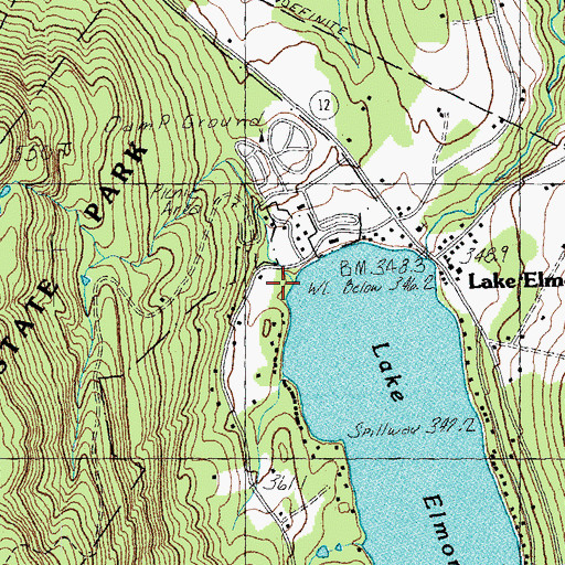 Topographic Map of Elmore Fire Department, VT