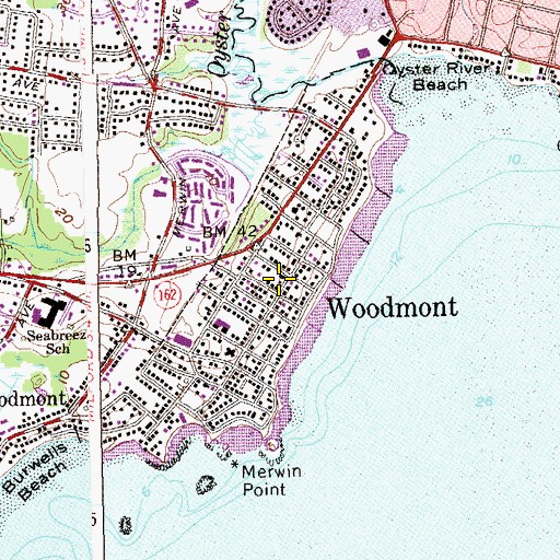 Topographic Map of Woodmont, CT