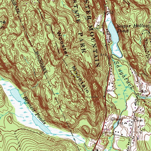 Topographic Map of Wooster Mountain, CT