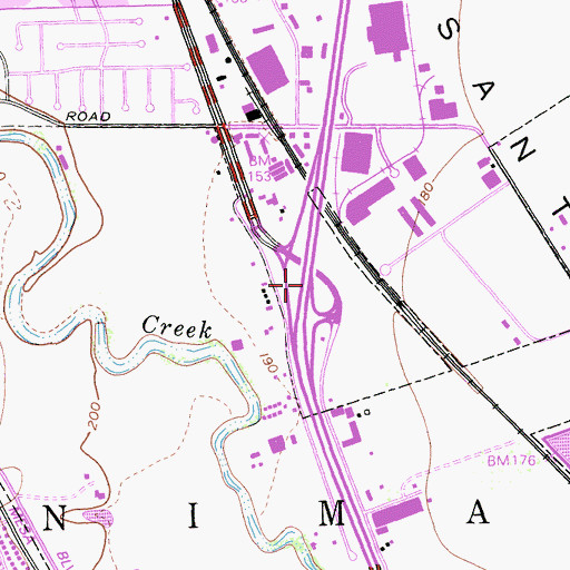 Topographic Map of Exit 355, CA